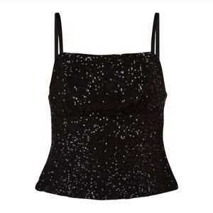 No Boundaries Black Sequin Cami Top